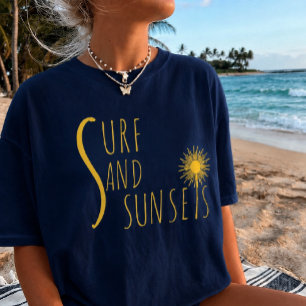 Surf und Sonnenuntergänge Beach Vibes T-Shirt