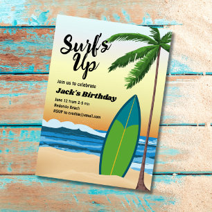Surf Up Beach Thème Anniversaire Invitation