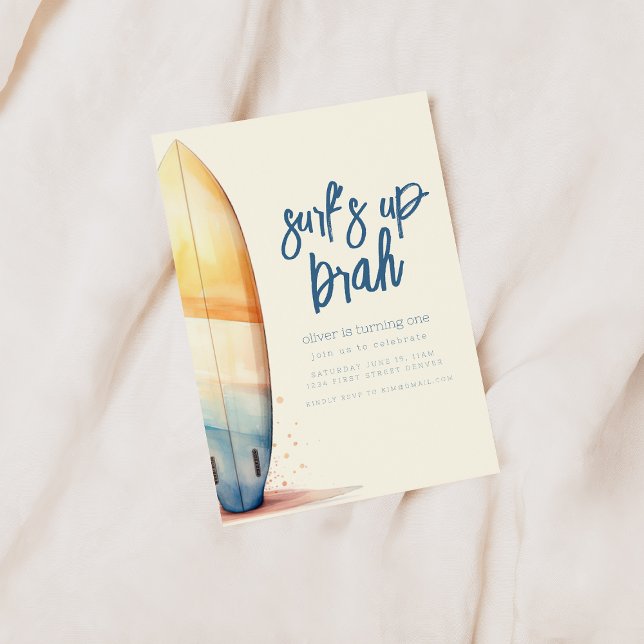 Surf Up Brah Surfing Beach Invitation (Créateur téléchargé)