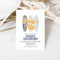 Surf Up Surboard Beach Invitation d'anniversaire