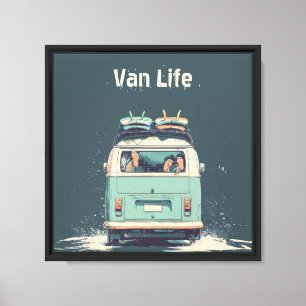 Surf Van Splash – Retro-Strandcamper Leinwanddruck