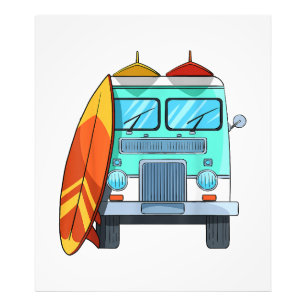 Surf Van Surfboard Palmen Tree Surfen Wellenreiten Fotodruck