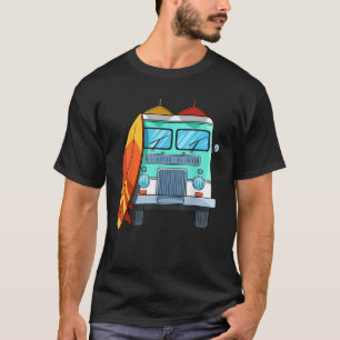 Surf Van Surfboard Palmen Tree Surfen Wellenreiten T-Shirt