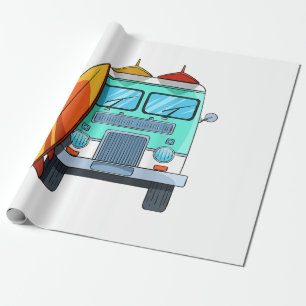 Surf Van Surfbrett Palmen Surfen Surfer Wellen Geschenkpapier