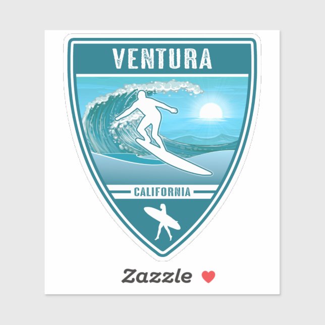 Surf Ventura California Aufkleber (Blatt)