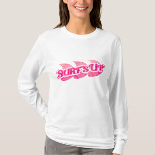 Surf vers le haut filles roses vagues sweat - shir