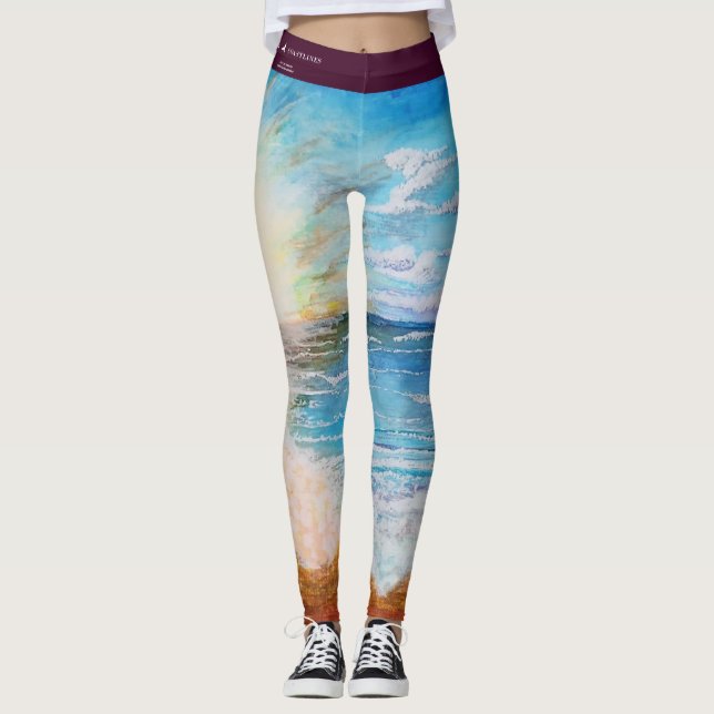 "Surf vers le haut" Leggings de plage (Devant)