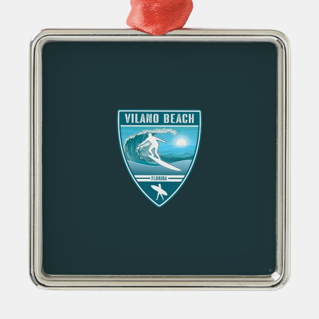 Surf Vilano Beach Florida Ornament Aus Metall (Vorne)