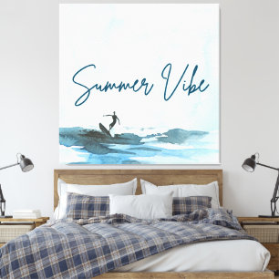 Surf Watercolor Summer Vibe Leinwanddruck