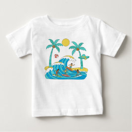 Surf & Waves – Cartoon Beach Baby T-Shirt -> Surfe