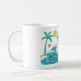 Surf & Waves – Cartoon Beach Gift Mug