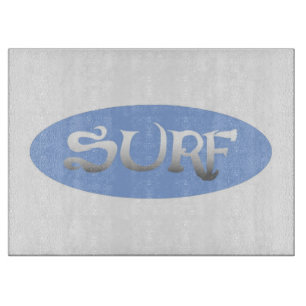 Surf-weißes, ovales Glasspanbrett Schneidebrett