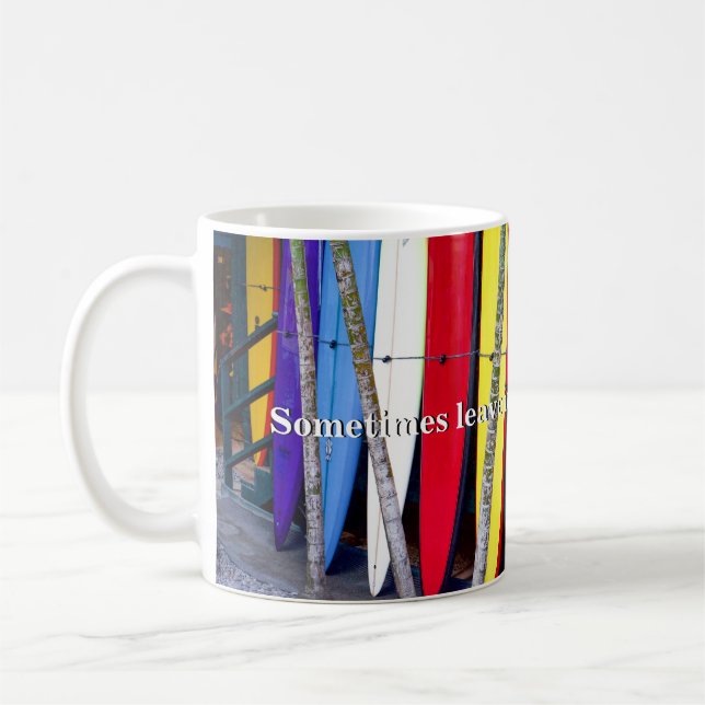 Surfangebot mit bunten Boards Kaffeetasse (Links)