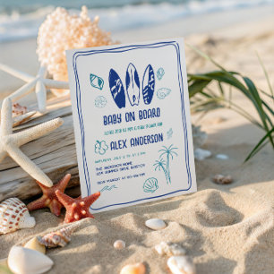 Surfbaby, Beach Baby an Bord Dusche  Einladung