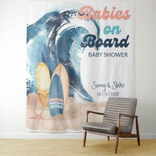 Surfbabys an Bord Beach Twins Baby Dusche Wandteppich