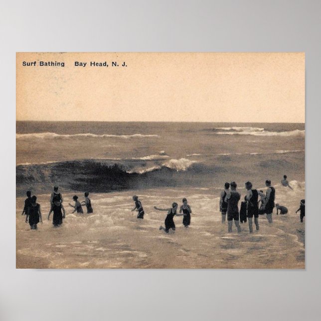 Surfbad, Bay Head NJ, Vintag Poster (Vorne)