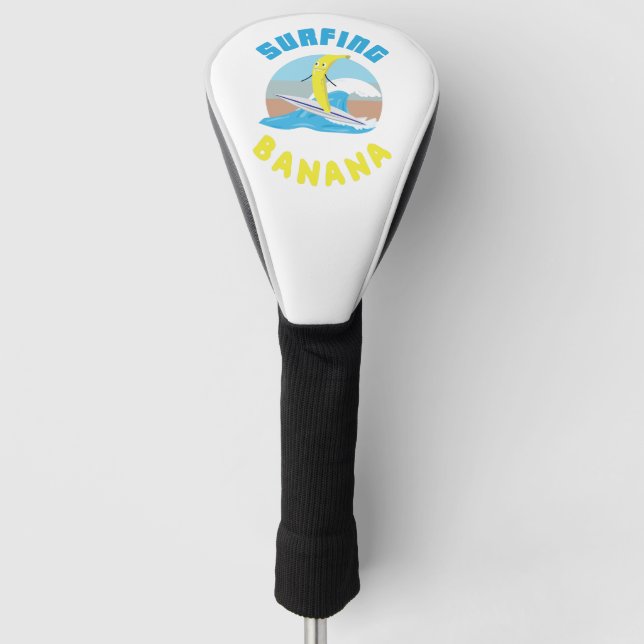 Surfbananen Surfboard Früchte Illustration Ozean  Golf Headcover (Vorderseite)