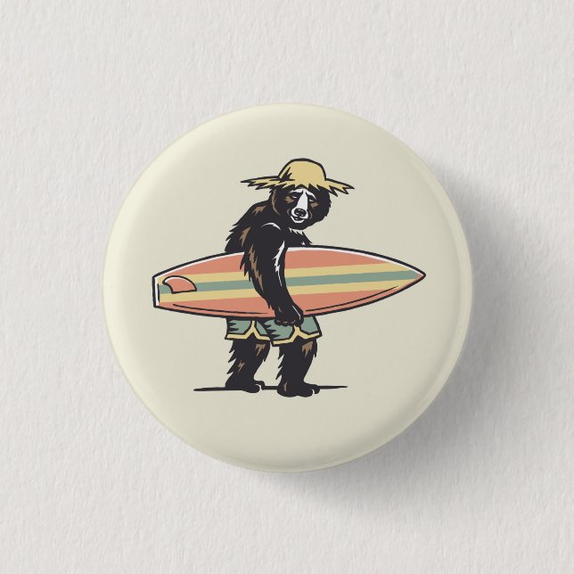 Surfbär Button (Vorderseite)