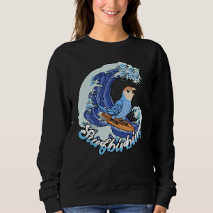 Surfbirne Parrot I Peach konfrontiert Blue Lovebir Sweatshirt