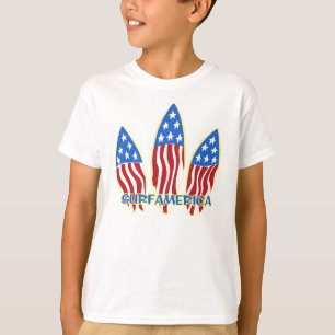 Surfboard America Patriotic Flag T-Shirt