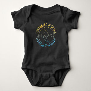 Surfboard and Shark Funny Summer Beach Urlaub B Baby Strampler