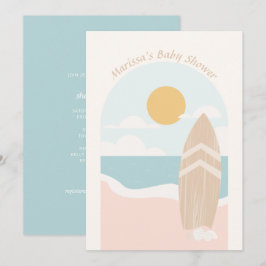 Surfboard Beach Baby Dusche Einladung