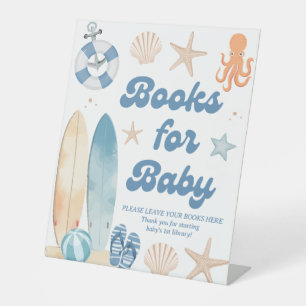 Surfboard Coastal Baby Showbücher für Baby Sockelschild