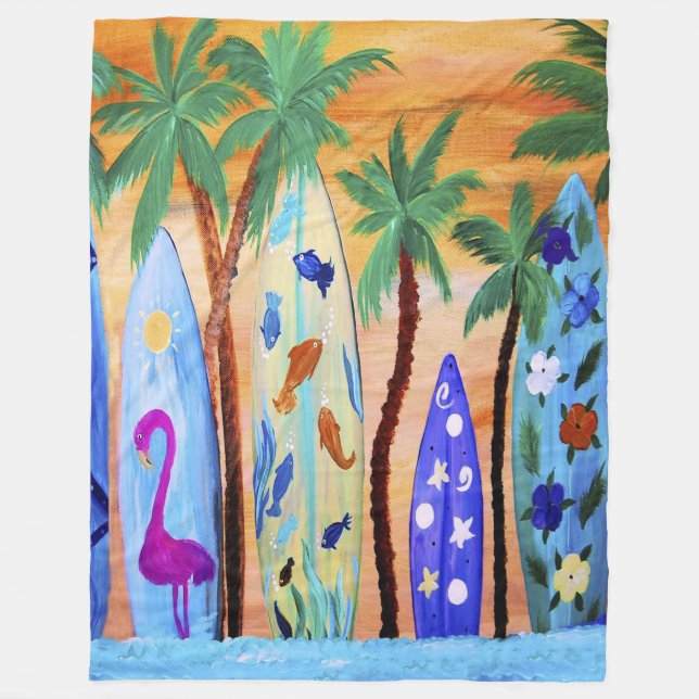 Surfboards home decor  fleecedecke (Vorderseite)