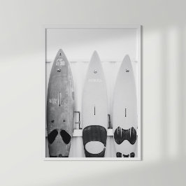 Surfboards in Schwarz und Weiß Poster