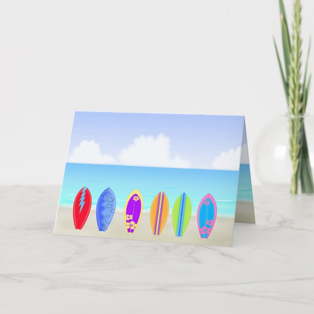 Surfboards Strandkarte Karte (Vorderseite)