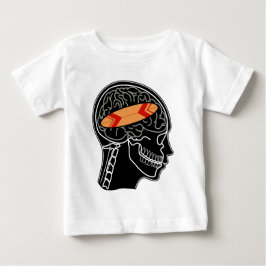 Surfbrett auf Gehirn Lustiges Röntgen-Design Baby T-shirt