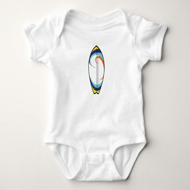 Surfbrett Baby Strampler (Vorderseite)