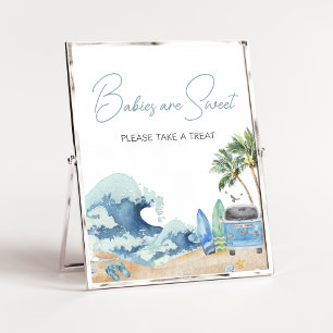 Surfbrett Beach Baby Dusche Kinder sind süß Poster