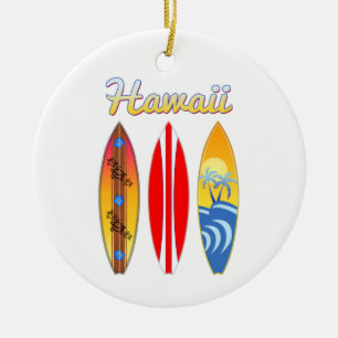 Surfbrett-Hawaii-Inseln Keramik Ornament