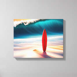 Surfbrett im Strand Sand Leinwanddruck