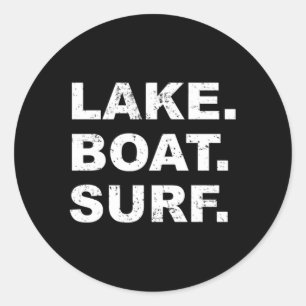 Surfbrett im Wecktest Surfen Runder Aufkleber