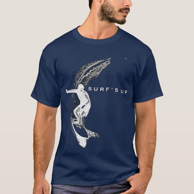 Surfbrett ist auf T-Shirt (Vorderseite)