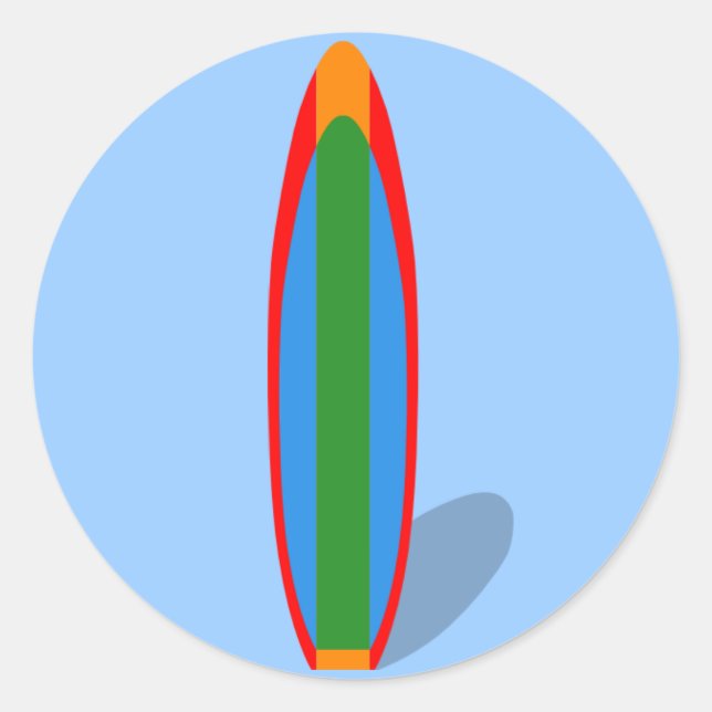 Surfbrett Runder Aufkleber (Vorderseite)