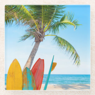 Surfbrett-Strand Glasuntersetzer