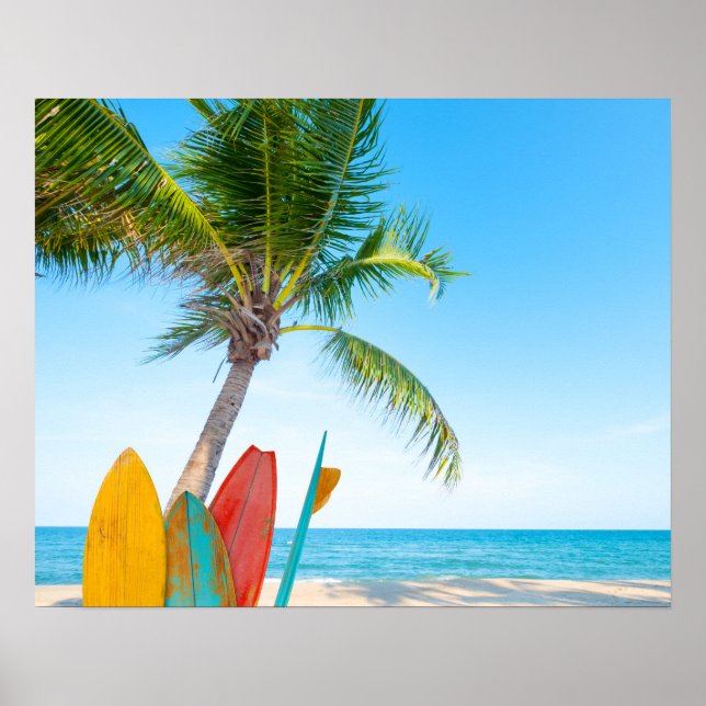 Surfbrett-Strand Poster (Vorne)