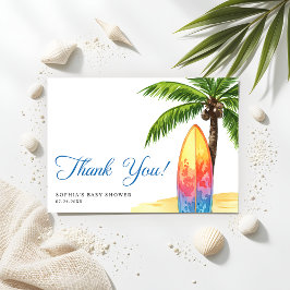 Surfbrett Summer Beach Baby Dusche Dankeskarte