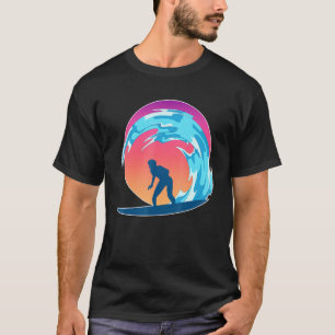 Surfbrett Surfer Sea Waves Wasser Sport Ozean Suns T-Shirt