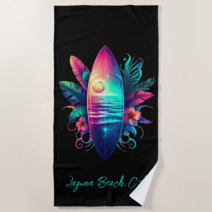 Surfbrett Tropischer Strand- Strandtuch