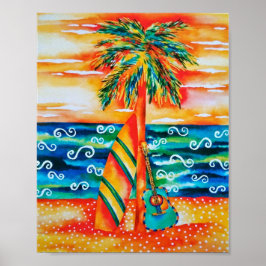 Surfbrett und Gitarrenposter Poster