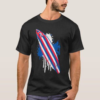 Surfbrett Vintag mit Hawaii Flag - Surfbrett T-Shirt