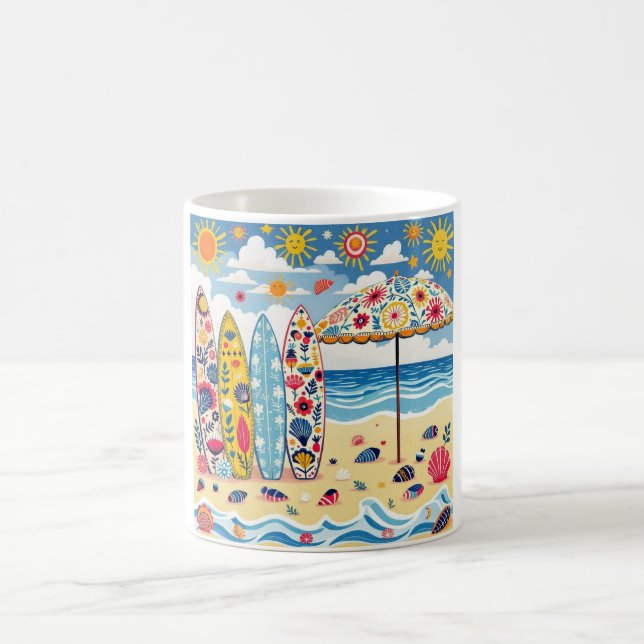 Surfbrett-Volksmug Kaffeetasse (Mittel)