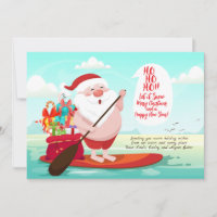 Surfbrett-Weihnachtsmann-Feiertags-Grußkarte