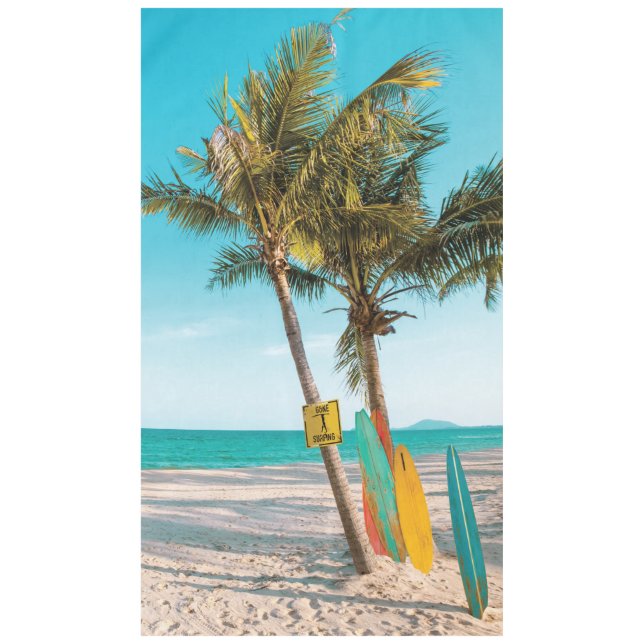 Surfbretter am Strand werfen Kissen Tischdecke (Vorderseite)