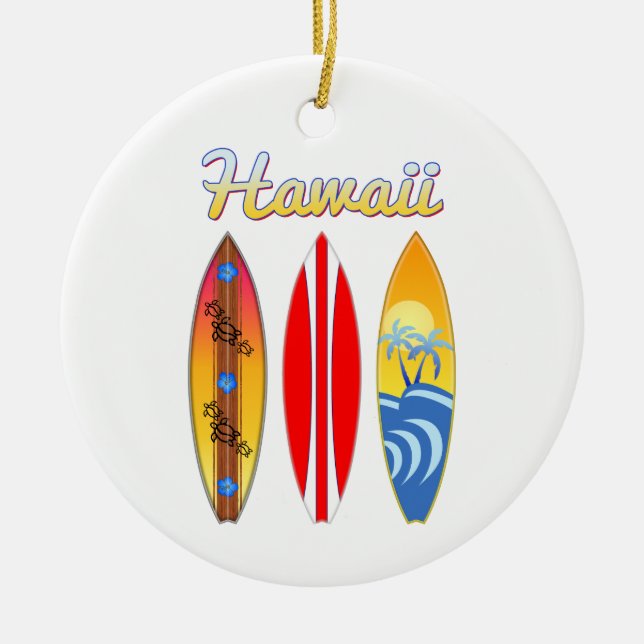 Surfbretter Hawaii Keramik Ornament (Vorne)
