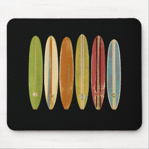 Surfbretter mit Longboard Vintag im Retro-Stil Mousepad